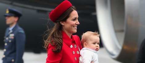 Kate Middleton y el Príncipe Jorge a su llegada a Nueva Zelanda