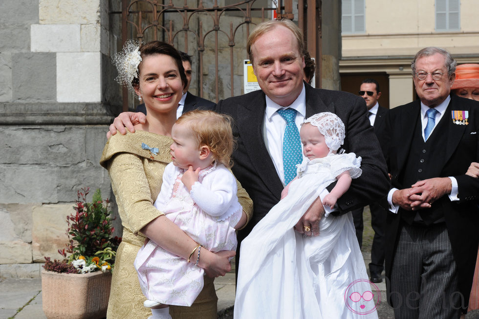 Los Duques de Parma en el bautizo de su segunda hija