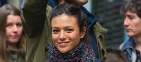 Elisa Mouliaá en la grabación del videoclip 'Dalt'