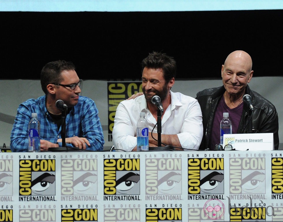 Bryan Singer, Hugh Jackman y Patrick Stewart en la Comic-On