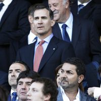 Los Príncipes Felipe y Letizia en el partido de Champions entre el Atlético de Madrid y el Chelsea