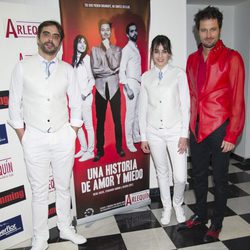 Nacho López, Irene Arcos y Fernando Andina en el estreno de 'Una historia de amor y miedo'