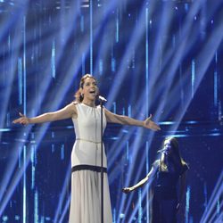 Ruth Lorenzo durante los primeros ensayos en el escenario de Eurovisión 2014