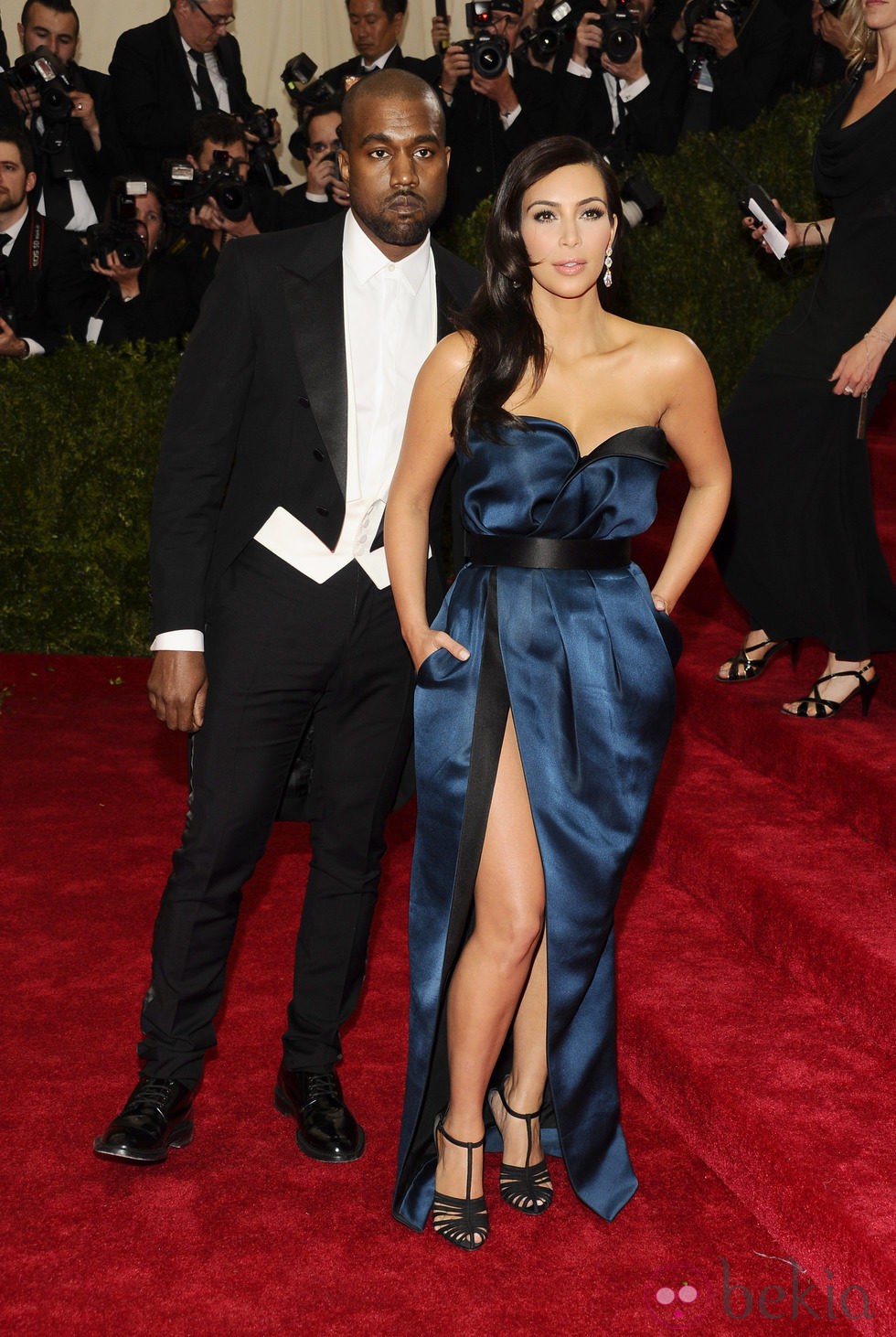 Kanye West y Kim Kardashian en la Gala MET 2014