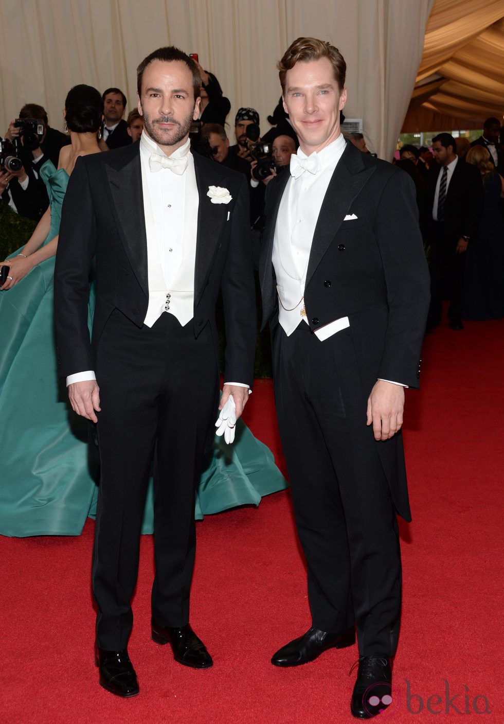 Tom Ford y Benedict Cumberbatch en la Gala MET 2014