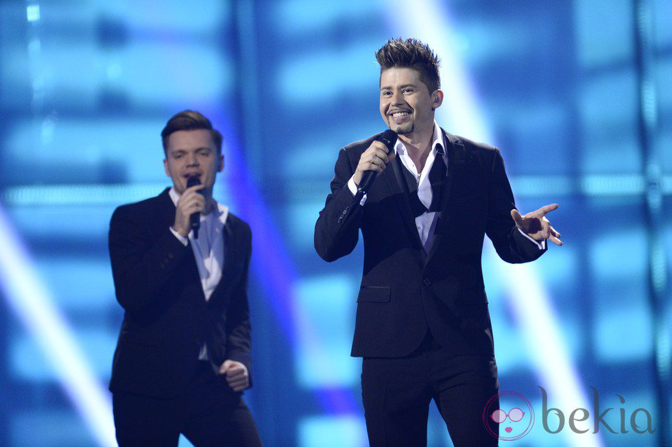 Teo durante su actuación en el Festival de Eurovisión 2014