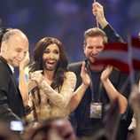 Conchita Wurst, emocionada al descubrir que es la ganadora de Eurovisión 2014