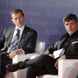 Emilio Butragueño y Alejandro Sanz en el Georgetown Global Forum-Momento España