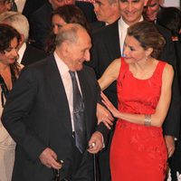 La Princesa Letizia con el empresario de 101 años Miguel Pérez