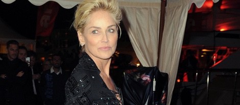 Sharon Stone en una fiesta en el yate de Roberto Cavalli en Cannes 2014