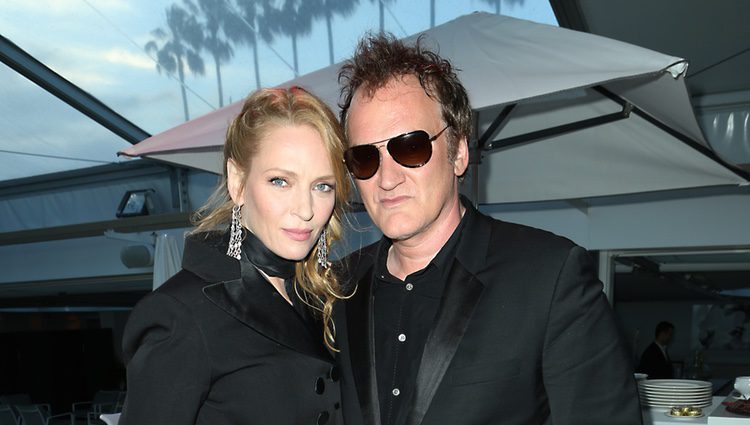 Uma Thurman y Quentin Tarantino en la proyección de Pulp Fiction en Cannes 2014
