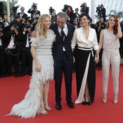 Chloe Grace Moretz, Olivier Assayas, Juliette Binoche y Kristen Stewart en el Festival de Cannes 2014