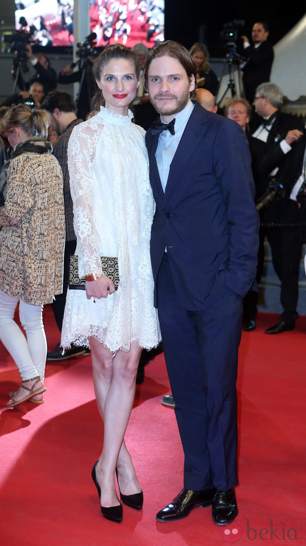 Felicitas Rombold y Daniel Brühl en el Festival de Cannes 2014