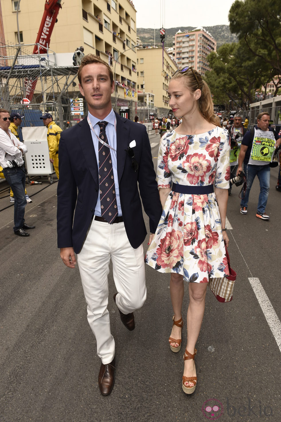 Pierre Casiraghi y Beatrice Borromeo en el Gran Premio de Mónaco 2014