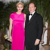 Los Príncipes Alberto y Charlene de Mónaco en la fiesta del Gran Premio de Mónaco 2014