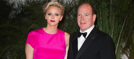 Los Príncipes Alberto y Charlene de Mónaco en la fiesta del Gran Premio de Mónaco 2014