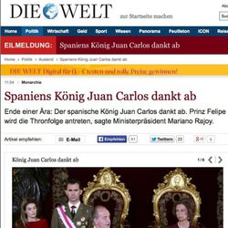 La abdicación del Rey en Die Welt
