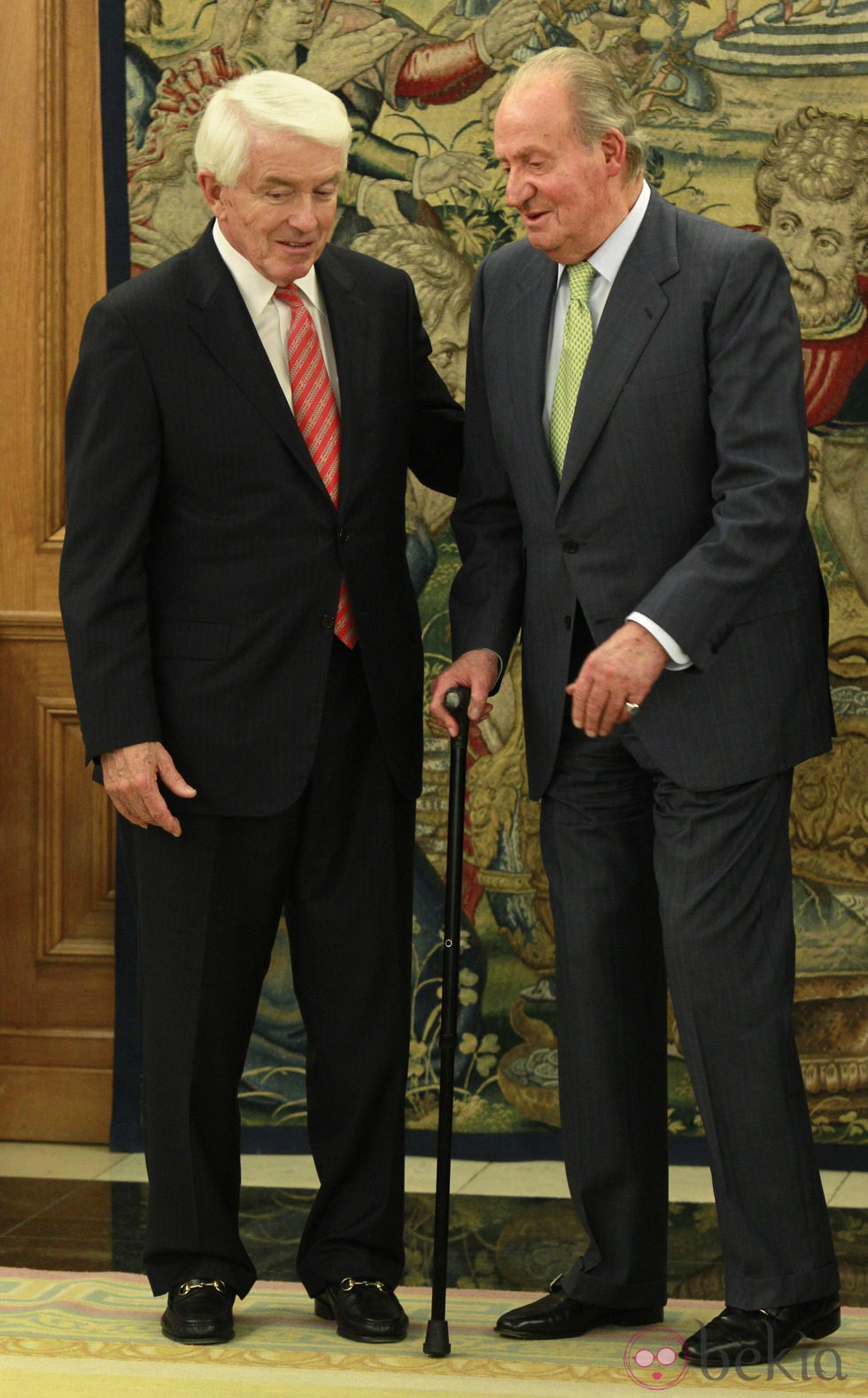 El Rey con el Presidente de la Cámara de Comercio de Estados Unidos en su primer acto tras anunciar su abdicación