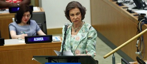 La Reina Sofía en la ONU tras la abdicación del Rey