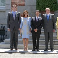 Los Reyes y los Príncipes con el presidente de México y su esposa en La Zarzuela