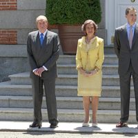 Los Reyes y los Príncipes Felipe y Letizia en el almuerzo al presidente de México y su esposa en La Zarzuela