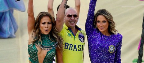 Jennifer Lopez, Pitbull y Claudia Leitte en la inauguración del Mundial 2014