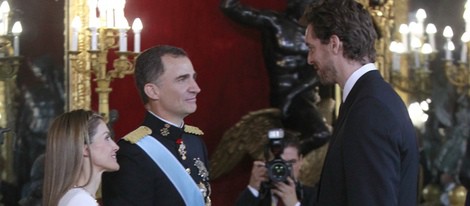 Pau Gasol con los Reyes Felipe y Letizia en su primera recepción como Reyes