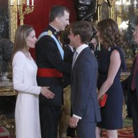 El Juli y Rosario Domecq con los Reyes Felipe y Letizia en su primera recepción como Reyes