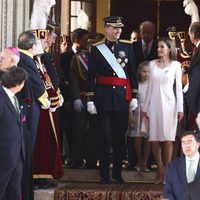 El Rey Felipe VI, la Reina Letizia y la Princesa Leonor a su salida del Congreso de los Diputados