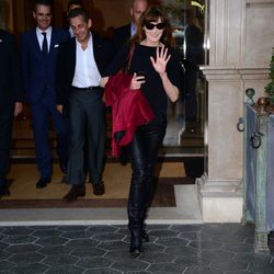 Carla Bruni con Nicolas Sarkozy antes de su primer concierto en Barcelona