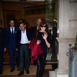 Carla Bruni con Nicolas Sarkozy antes de su primer concierto en Barcelona