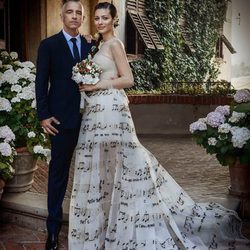 Eros Ramazzotti y Marica Pellegrinelli el día de su boda en el Piamonte italiano