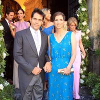 Luis Alfonso de Borbón y Margarita Vargas en la boda de Verónica Cuevas y Manuel del Pino