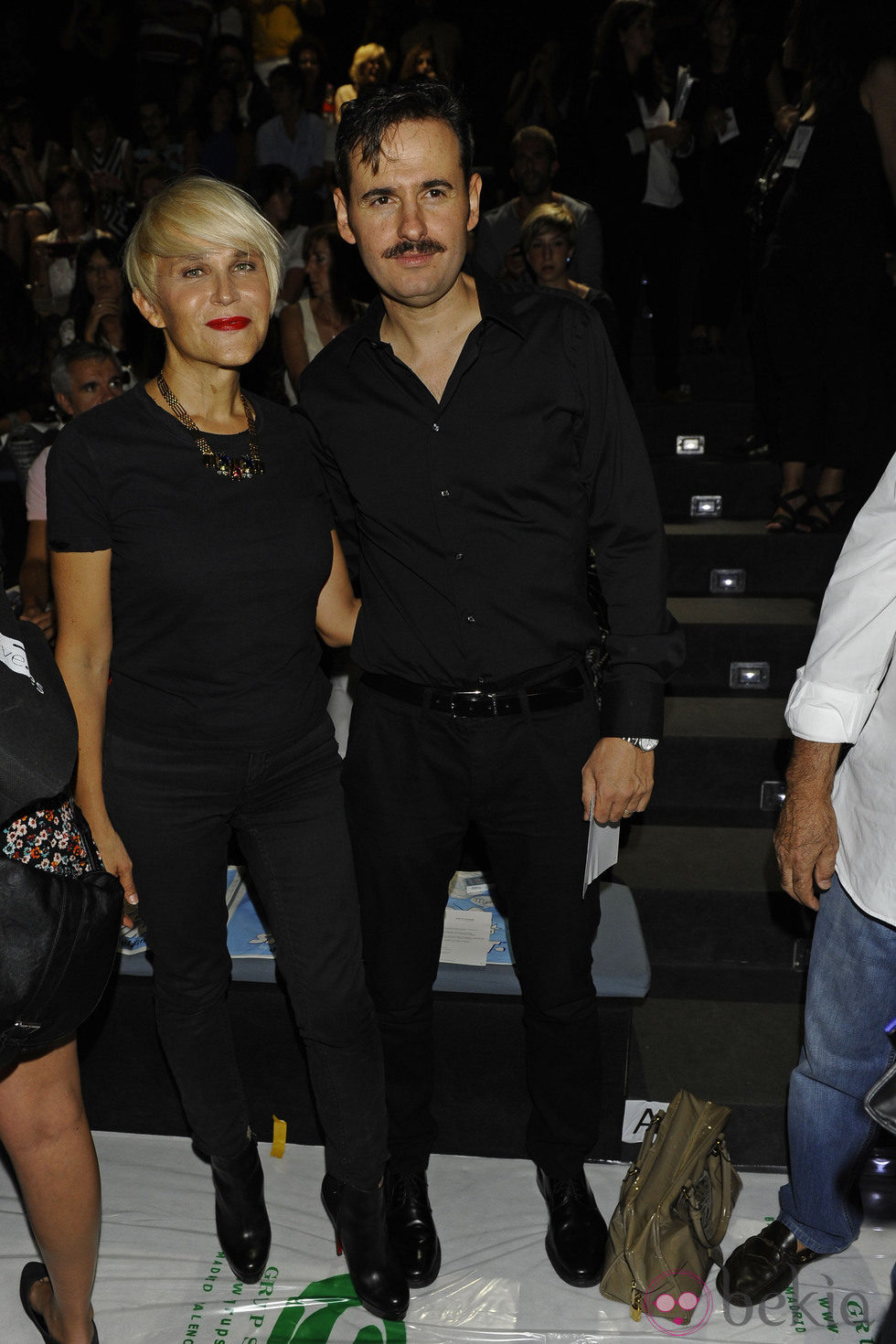 Antonia San Juan y su novio en el desfile de David Delfín en Cibeles