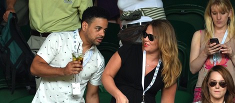 Kimberley Walsh con su novio Justin Scott en Wimbledon 2014