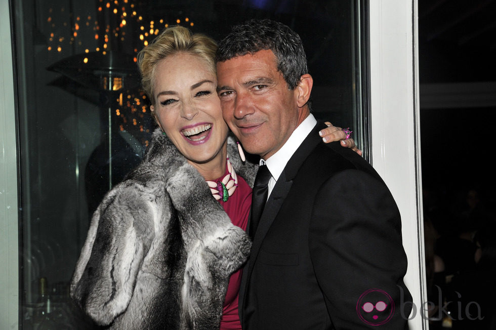 Antonio Banderas y Sharon Stone juntos en el Festival de Cannes 2014