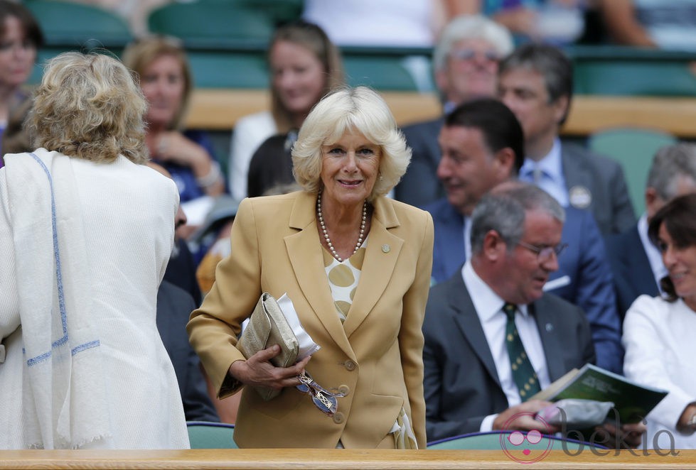 La Duquesa de Cornualles en un partido de tenis en Wimbledon 2014