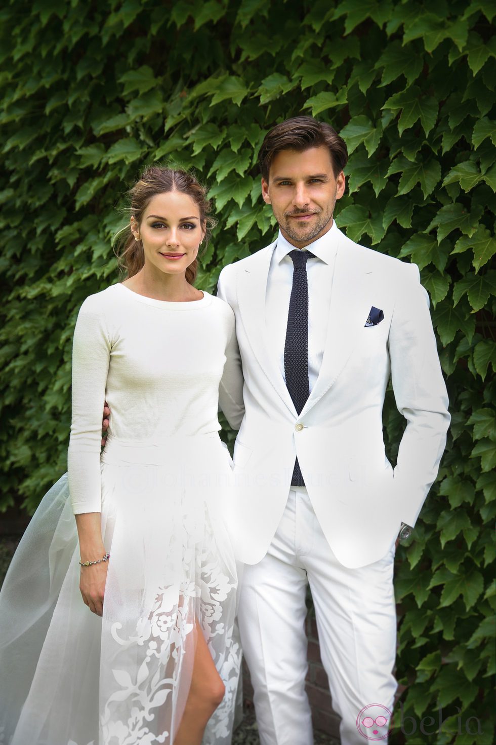 Olivia Palermo y Johannes Huebl, ambos de blanco para celebrar su boda