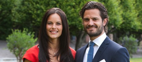 Carlos Felipe de Suecia y Sofia Hellqvist en el anuncio de su compromiso