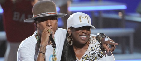 Pharrel Williams y Missy Elliott en los Premios BET 2014