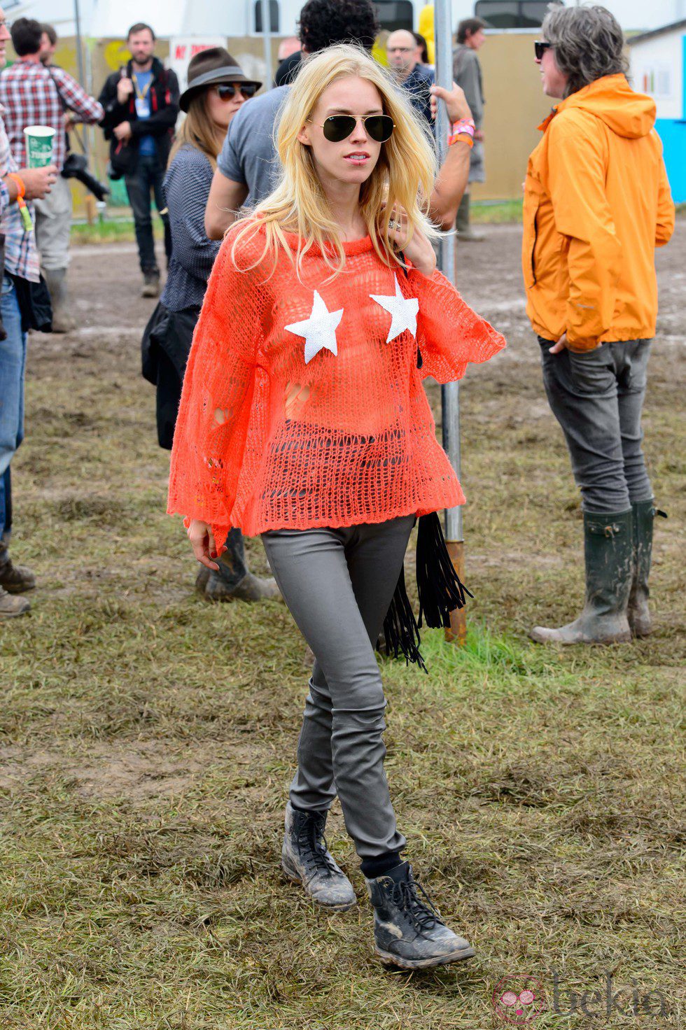 Mary Charteris en el Festival de Glastonbury 2014