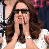 Kate Middleton se lleva las manos a la cara en el partido de Andy Murray en Wimbledon 2014