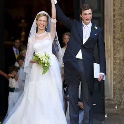 Lili Rosboch y el Príncipe Amadeo de Bélgica en su boda en Roma