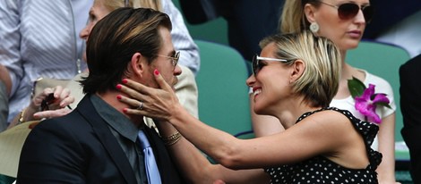 Elsa Pataky y Chris Hemsworth en la final de Wimbledon 2014