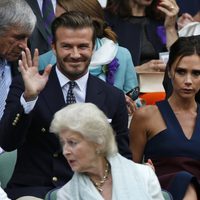 David y Victoria Beckham en la final masculina de Wimbledon 2014
