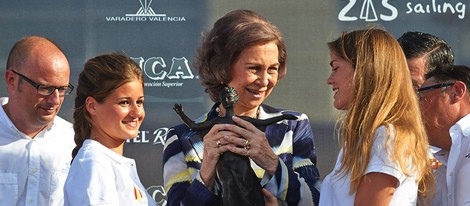 La Reina Sofía en la entrega de los trofeos de vela SM La Reina 2014