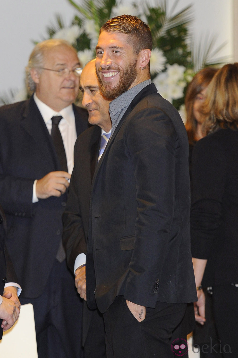 Sergio Ramos en la capilla ardiente de Alfredo Di Stéfano en el palco de honor del Santiago Bernabéu