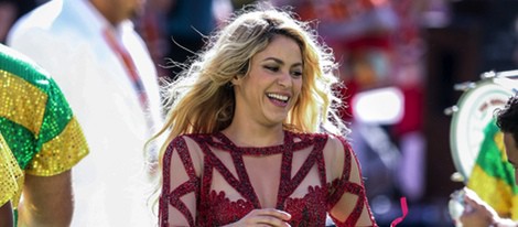 Shakira durante su actuación en la clausura del Mundial de Brasil 2014