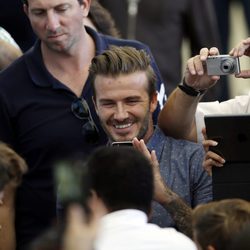 David Beckham fotografía a Pelé en la final del Mundial 2014