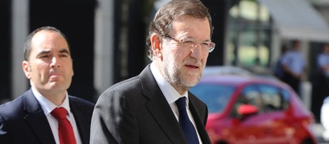 Mariano Rajoy en el funeral de Victoriano Pastor